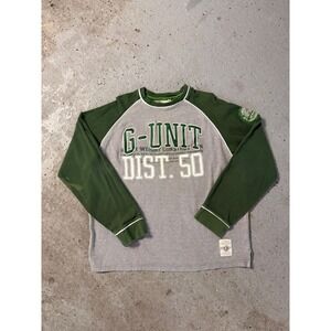Vintage Y2K G-Unit Heavyweight Thermal Shirt Grey Green Raglan 2000s XL